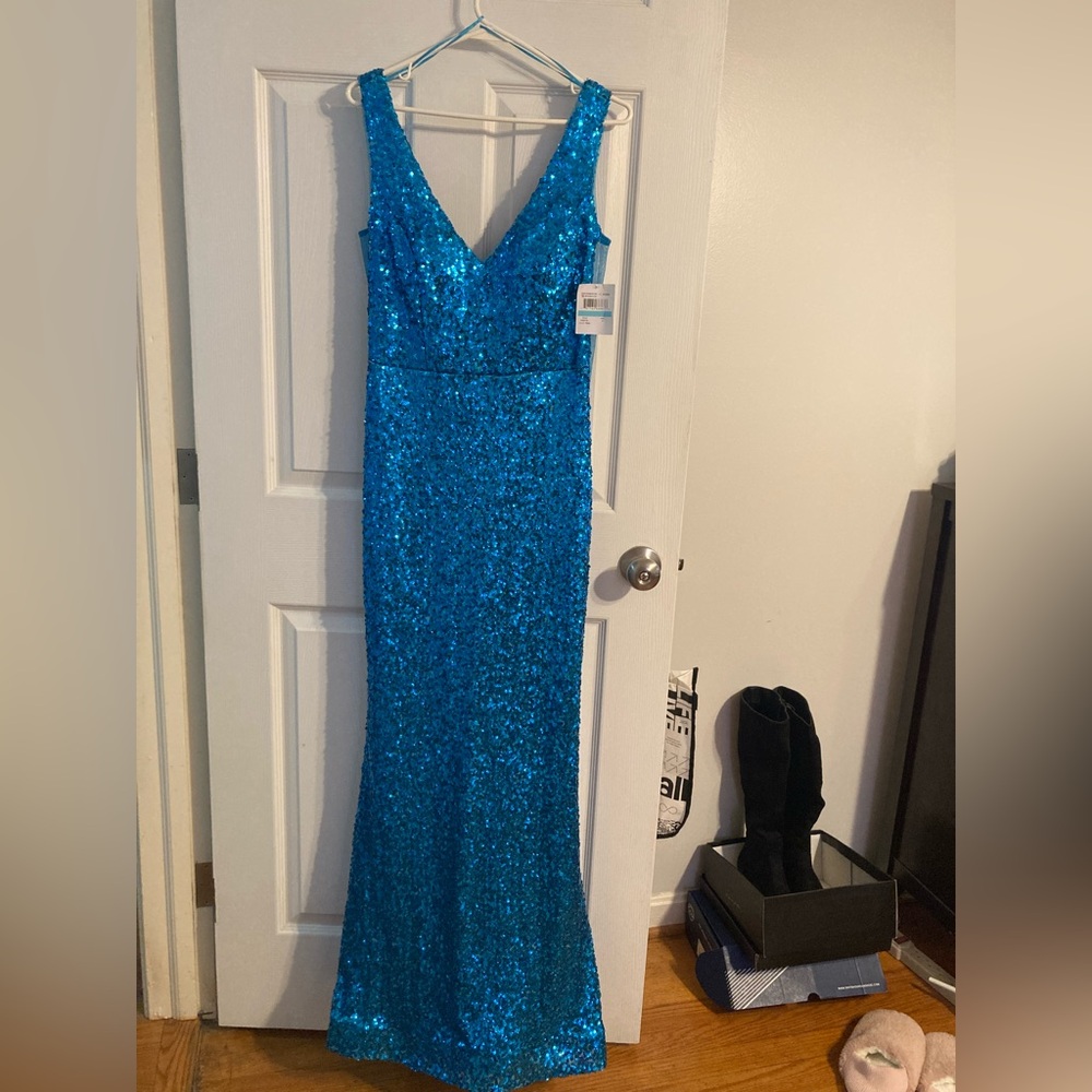 Glamorous Teal Sequin Dress